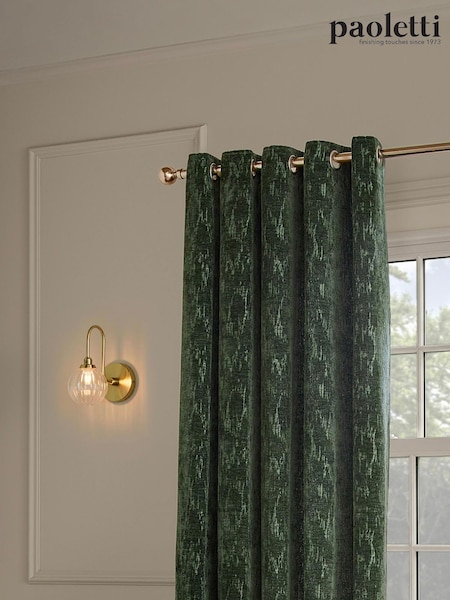 Paoletti Aurelio Chenille Lined Eyelet Curtains