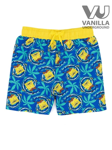Vanilla Underground Blue Kids Marvel Logo Short Sleeved T-Shirt (640139) | £16