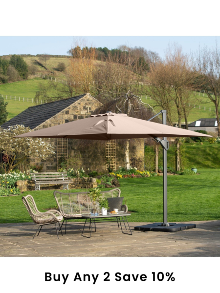 Pacific Cream Taupe Garden Challenger T2 3.5 x 2.6m Oblong Anthracite Parasol (640738) | £550