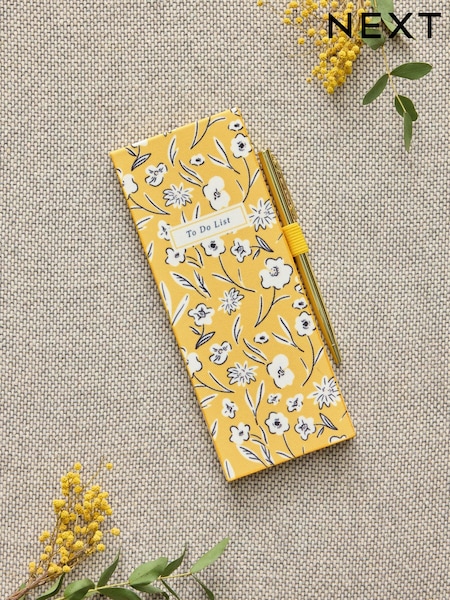 Mustard Yellow Floral To Do List (641101) | £5