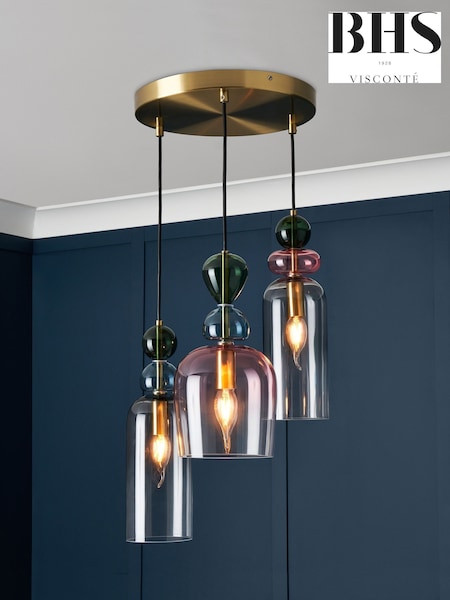 Visconte by BHS Brass Vietri 3 Light Cluster Pendant Ceiling Light (642371) | £220
