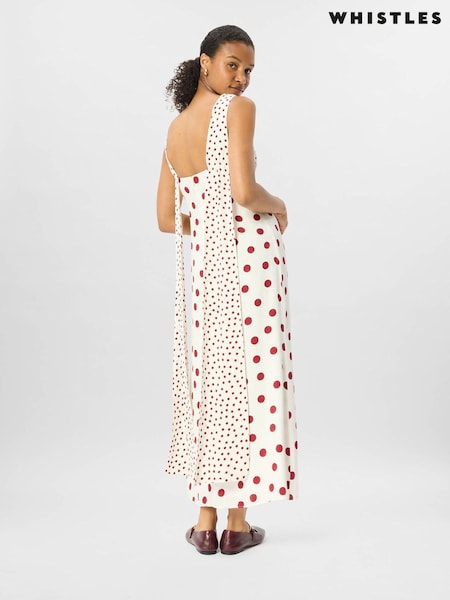 Cream - Whistles Jacquard Spot Scarf Back Dress