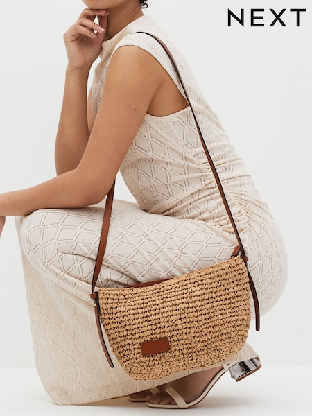 Neutral Straw Cross-Body Bag (643795) | £28
