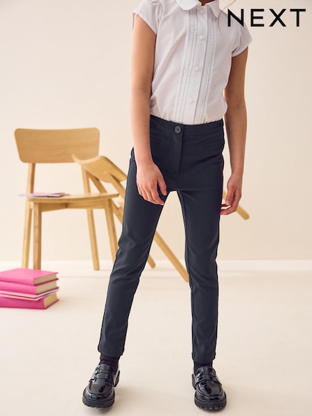 Navy Blue Regular Length School Skinny Stretch Trousers (3-18yrs) (643958) | £9 - £14