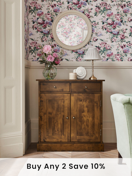 Laura Ashley Dark Chestnut Garrat 2 Door 2 Drawer Narrow Sideboard (644827) | £725
