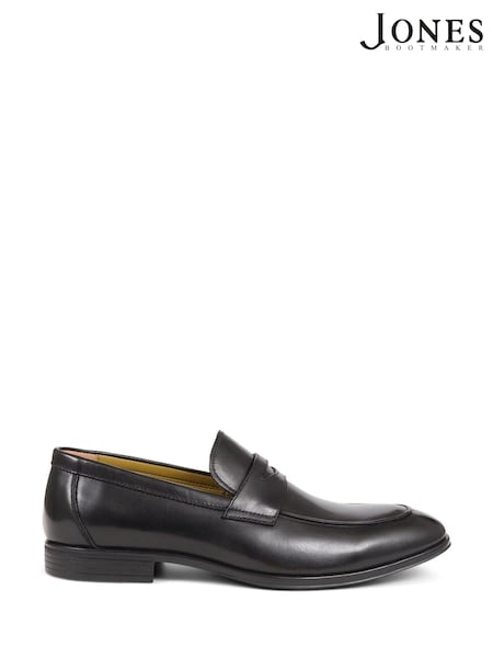 Jones Bootmaker Rushden Leather Penny Black Loafers (645377) | £130