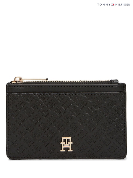 Black - Tommy Hilfiger Icon Debossed Credit Card Holder