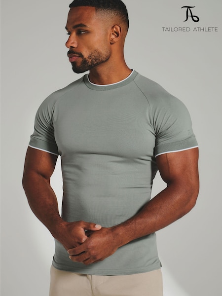 Green - Regular Tailored Athlete Muscle Fit Fine Tipped T-shirt