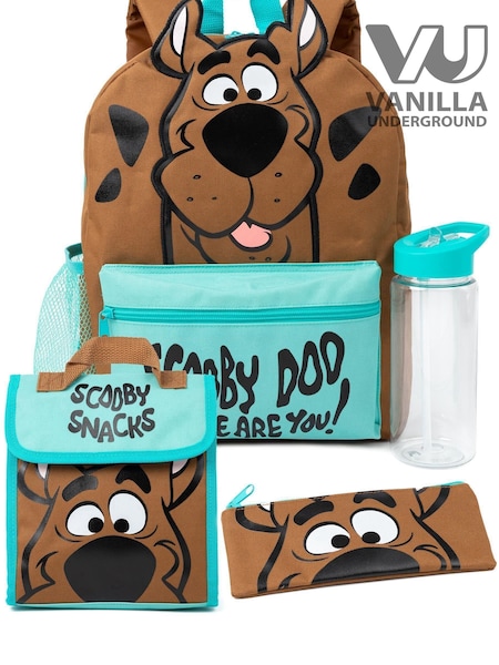 Vanilla Underground Brown Scooby Doo Unisex Kids 4 Piece Backpack Set (646326) | £33