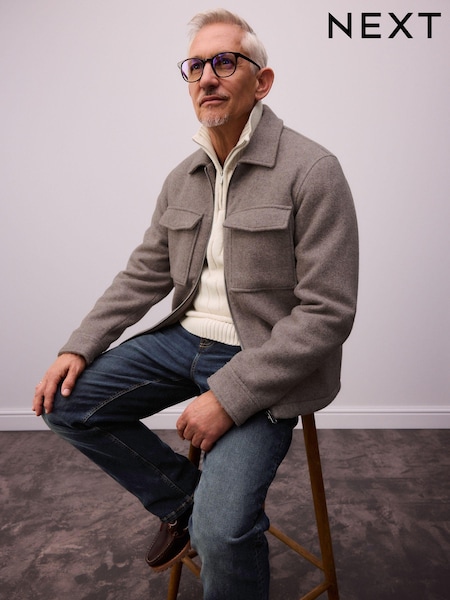 Neutral Wool Rich Borg Lined Shacket (647167) | £75