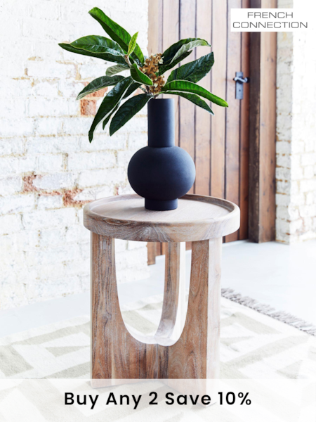French Connection Natural Mango Wood Gora Side Table (647366) | £175