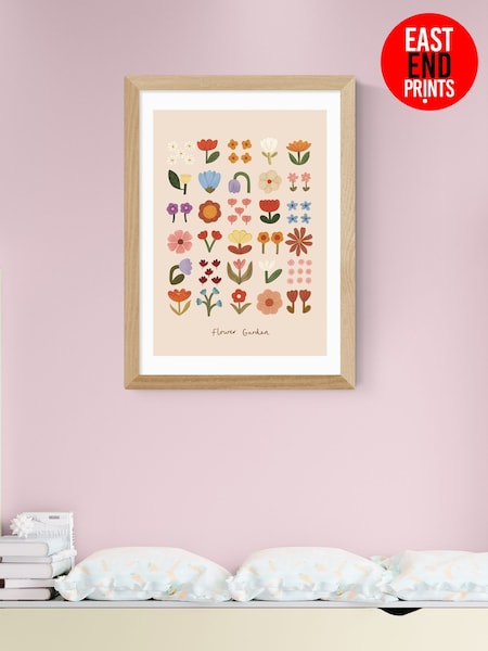 East End Prints Flower Garden Soft Pink Wall Art Print By Kid Of The Village