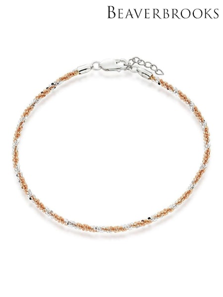 Beaverbrooks Silver And Rose Gold Plated Anklet (647975) | £50