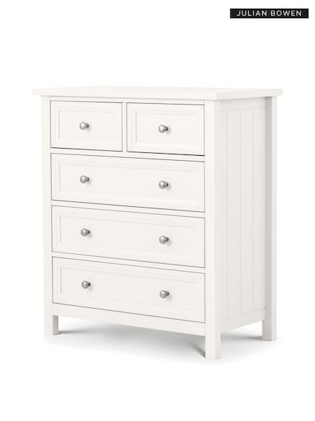 Julian Bowen Surf White Maine 5 Drawer Chest of Drawers (648516) | £355