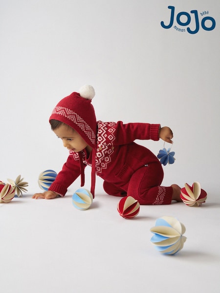 Red Fairisle - Jojo Maman Bébé Fair Isle Knitted Romper