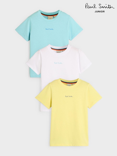Paul Smith Junior Boys Signature T-Shirts 3 Pack (649671) | £32