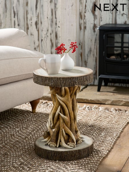 Natural Antler Resin Side Table (650061) | £125