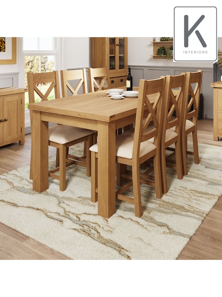 K Interiors Oak Canterbury Solid Wood 1.7m Butterfly Extending Table (650148) | £820
