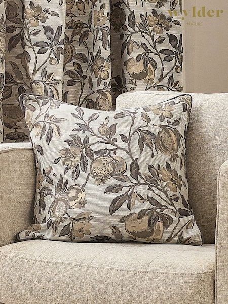 Wylder Natural Pomegranate Floral Jacquard Cushion (650334) | £28