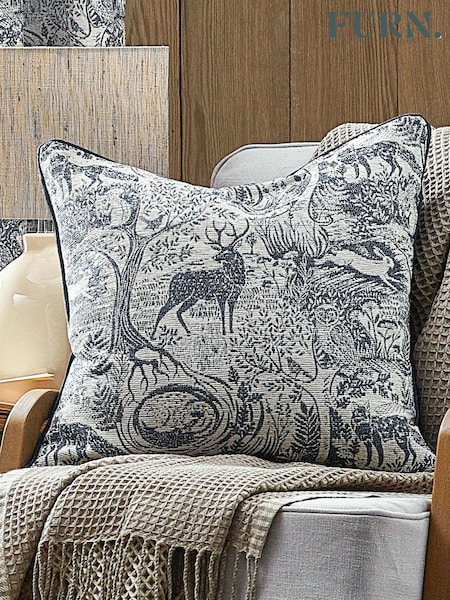 Furn Midnight Winter Woods Animal Chenille Cushion (650392) | £28
