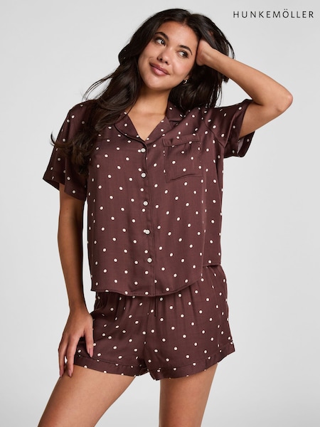 Brown - Hunkemoller Satin Short Pyjamas