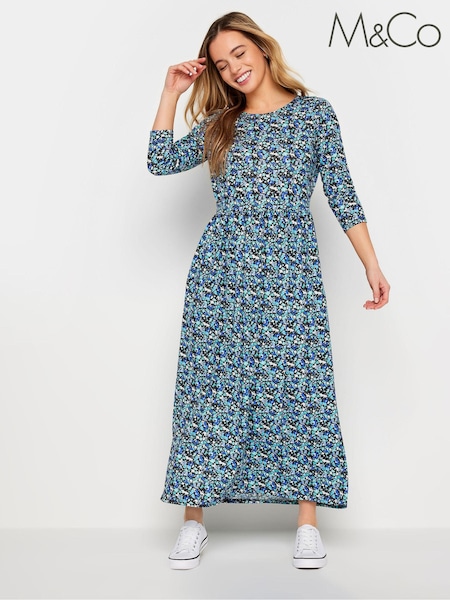 M&Co Blue Petite Pocket Maxi Dress (651042) | £34