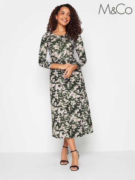 M&Co Green Twist Front Midaxi Dress (651154) | £34