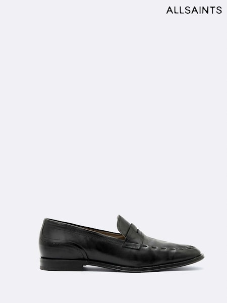 Black - Allsaints Jules Stitch Loafers