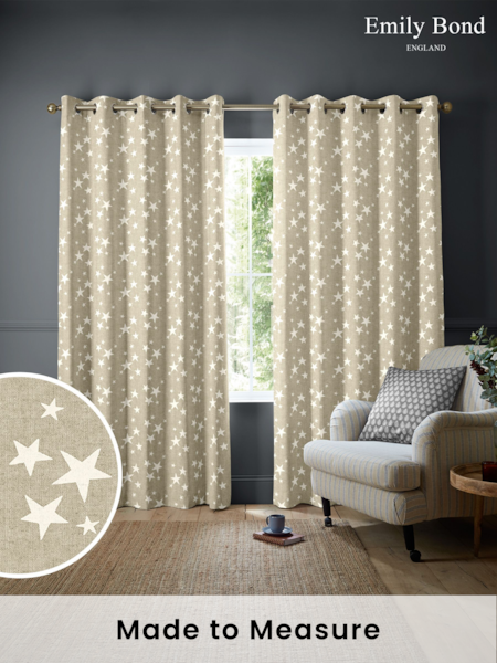 Emily Bond Natural St Maws Made to Measure 100% Cotton Curtains (651658) | £91