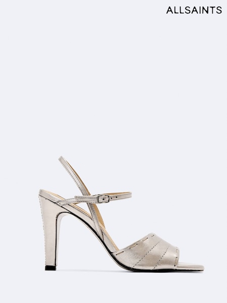 Grey - Allsaints Lila Metallic Sandals