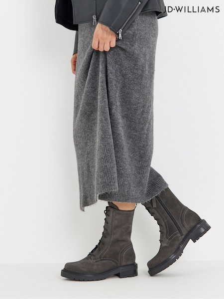 Grey - Jd Williams Chunky Lace Up Boots