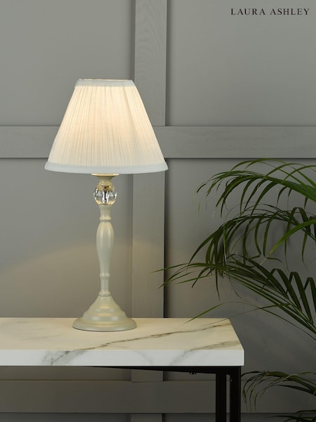 Laura Ashley Grey Ellis Satin Painted Spindle Table Lamp (654117) | £49