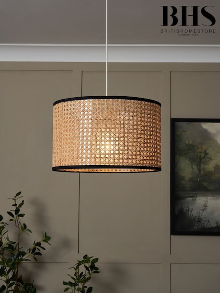 BHS Natural Cane Cylinder Easy Fit Shade (654195) | £49