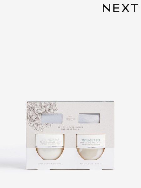 Country Luxe Set of 2 Face Masks and Satin Headband Set (654230) | £14