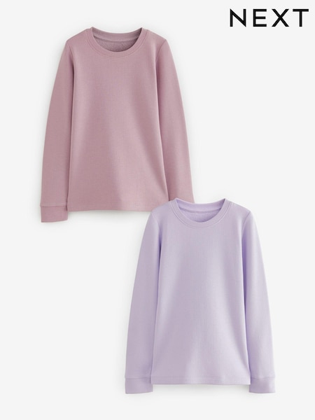 Lilac Purple Thermal Long Sleeve Tops 2 Pack (2-16yrs) (654524) | £15 - £21