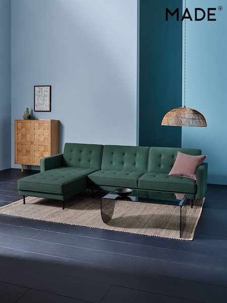 MADE.COM Woodland Green Rosslyn Left Hand Facing Sofa Bed (654599) | £999