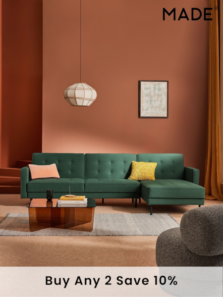 MADE.COM Woodland Green Rosslyn Right Hand Facing Sofa Bed (654601) | £999