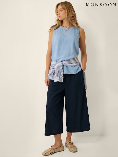 Blue - Monsoon Drew High Waist Culottes