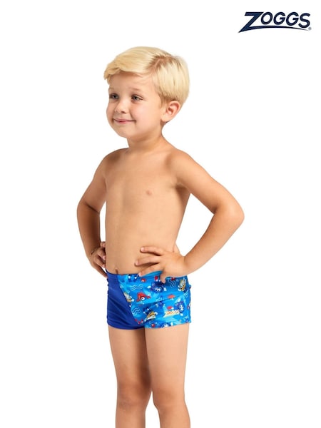 Blue - Zoggs Hip Racer Kids Swim Shorts
