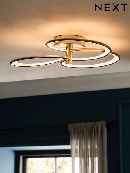 Brass Raya Fitting Flush Ceiling Light (655453) | £125