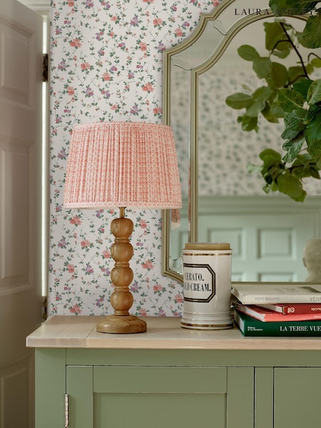 Laura Ashley Coral Pink Priory A4 Wallpaper Sample (655716) | £1