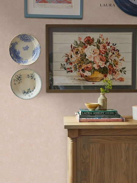 Laura Ashley Plaster Pink Brindley A4 Wallpaper Sample (655722) | £1