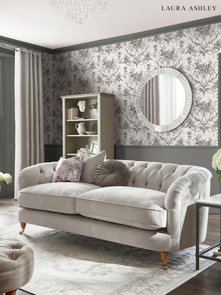 Laura Ashley Grey Tuileries Charcoal Grey A4 Wallpaper Sample (655742) | £1