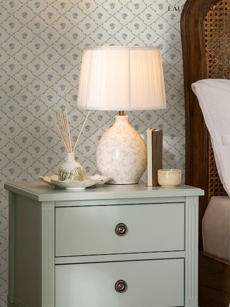 Laura Ashley Blue Kate Pale Seaspray Blue A4 Wallpaper Sample (655757) | £1