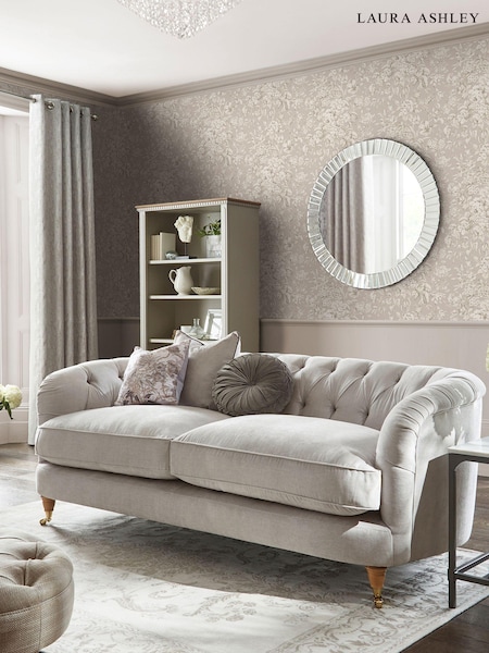 Laura Ashley Grey Heledd Blooms Dove Grey A4 Wallpaper Sample (655765) | £1