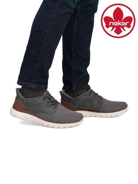 Grey - Regular Rieker Shoes Elasticated