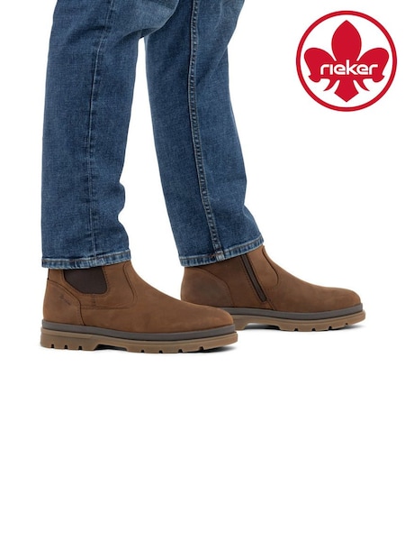 Brown - Regular Rieker Elasticated & Inside Zip Boots