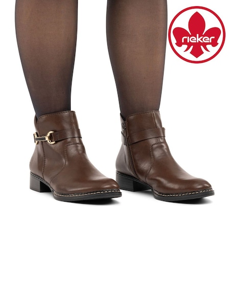 Brown - Rieker Inside Zip Boots