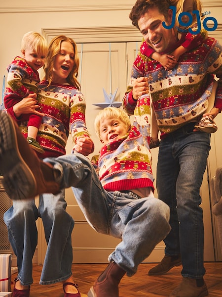 Multi Christmas - Regular Jojo Maman Bébé Men's Long Sleeve Character Fairisle Jumper