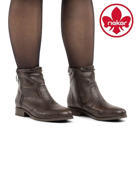 Brown - Rieker Inside Zip Boots